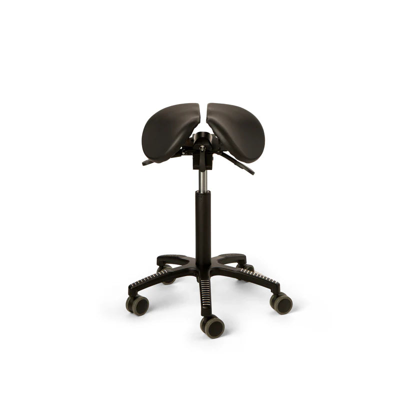 Core Split Tilt satulatuoli, musta nahkaverhoilu